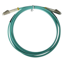 LC OM3 duplex aqua warna 2.0mm kabel patch serat optik dengan insertin loss rendah