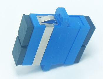 RoHS standard SC UPC SM  Duplex Fiber Optic Adapter Blue PBT material with Flange