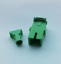 SC / APC simplex shuttered fiber optic adapters Green High Precious Structure