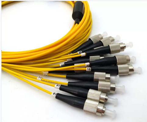 Simplex FC UPC Breakout Mpo Fiber Cable 12 Core