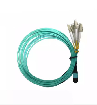 8 12 24 core MTP Jumper breakout Cord Fiber Optik 2.0mm MPO ke LC Fiber Optic Patch Cable