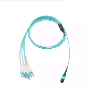 OM3 8 Cores MPO ke LC Duplex Fiber Patch Cord