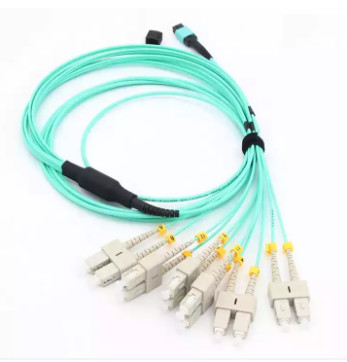 8 12 Core MPO MM OM3 OM4 Female ke LC Fiber Optical Patch Cord