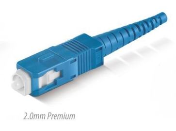 Konektor Fiber Optic SC pc / upc singlemode simplex 2.0mm RohS materi perumahan biru