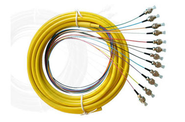 PVC, OM1, OM2 atau OM3 Bundle Multi-Fiber Optic Pigtail untuk Transmisi Video