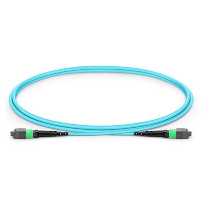 Kualitas MPO-16 Fiber Cable dengan 0,35dB Low IL dan 8° APC Endface untuk 400G QSFP-DD dan OSFP Transceivers Pabrik
