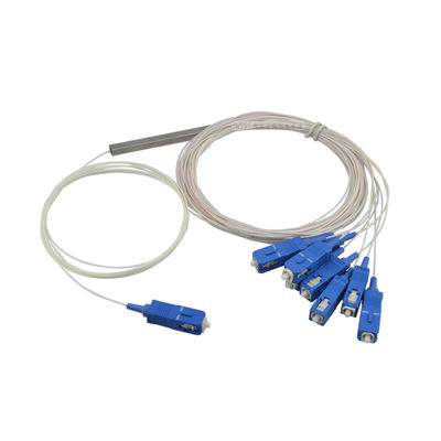 1 × 8 PLC Splitter Serat Optik, Paket ABS, 0.9mm Kabel untuk jaringan FTTX / PON Networks